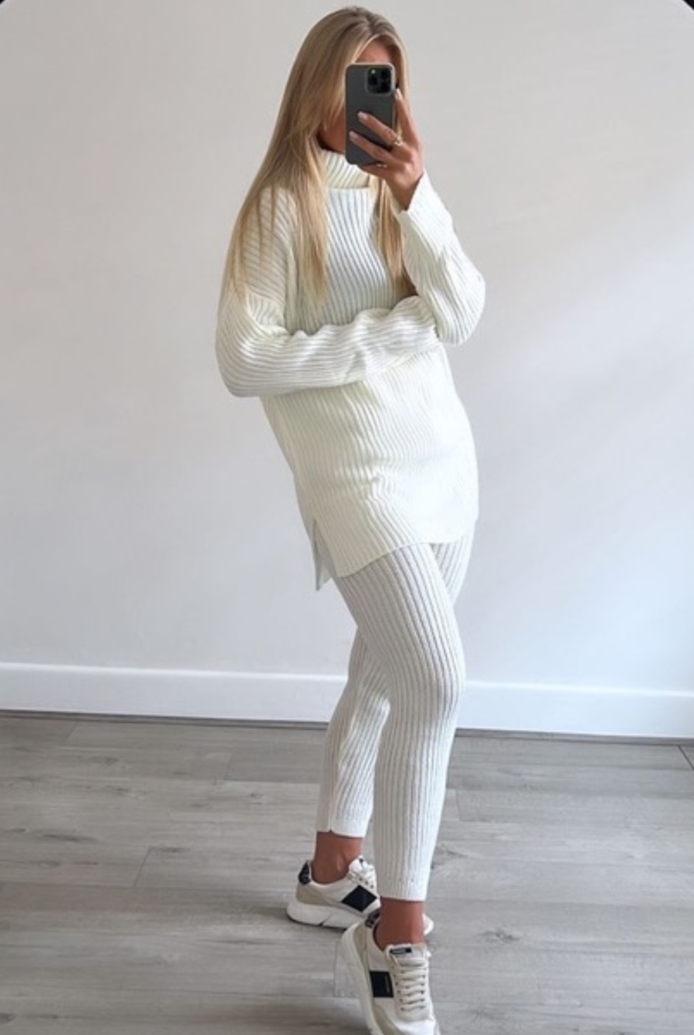 Oversized Roll Neck Knitted Co-Ord Loungewear WearAll