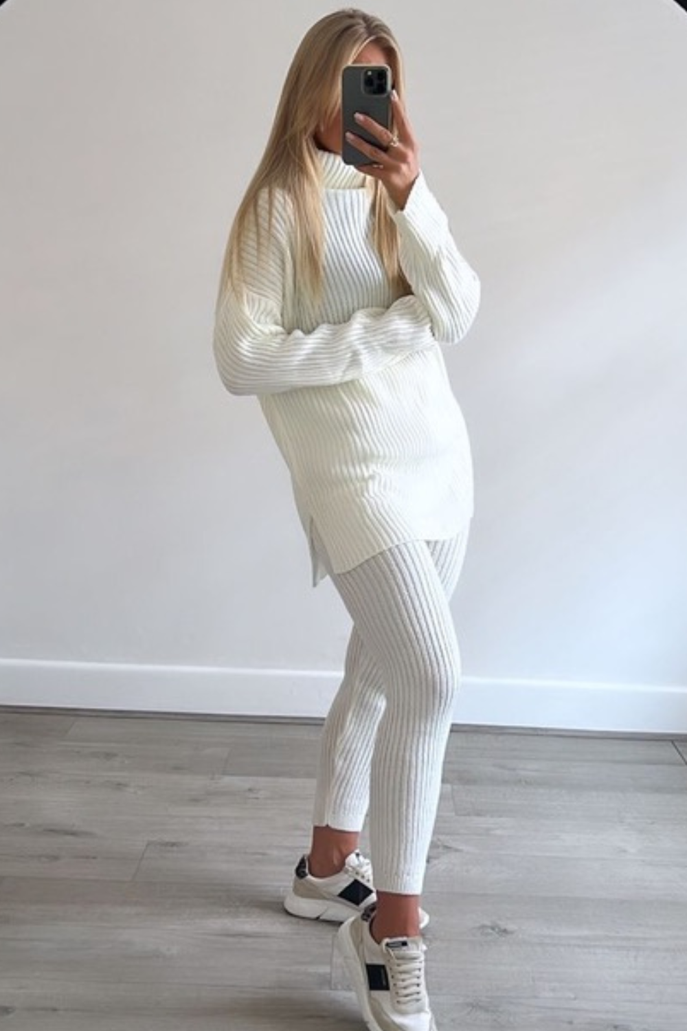 Oversized Roll Neck Knitted Co-Ord Loungewear WearAll