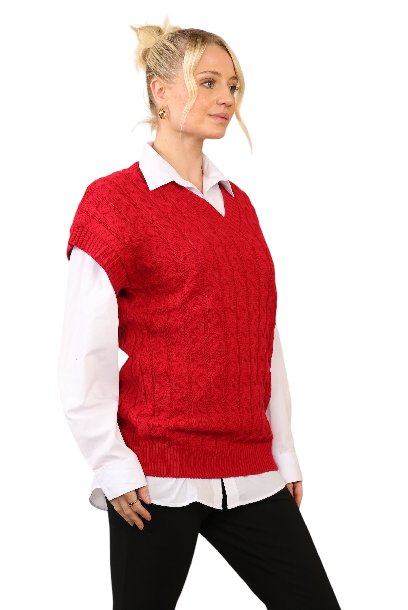 Cable Knit Tank Top Jumper WearAll