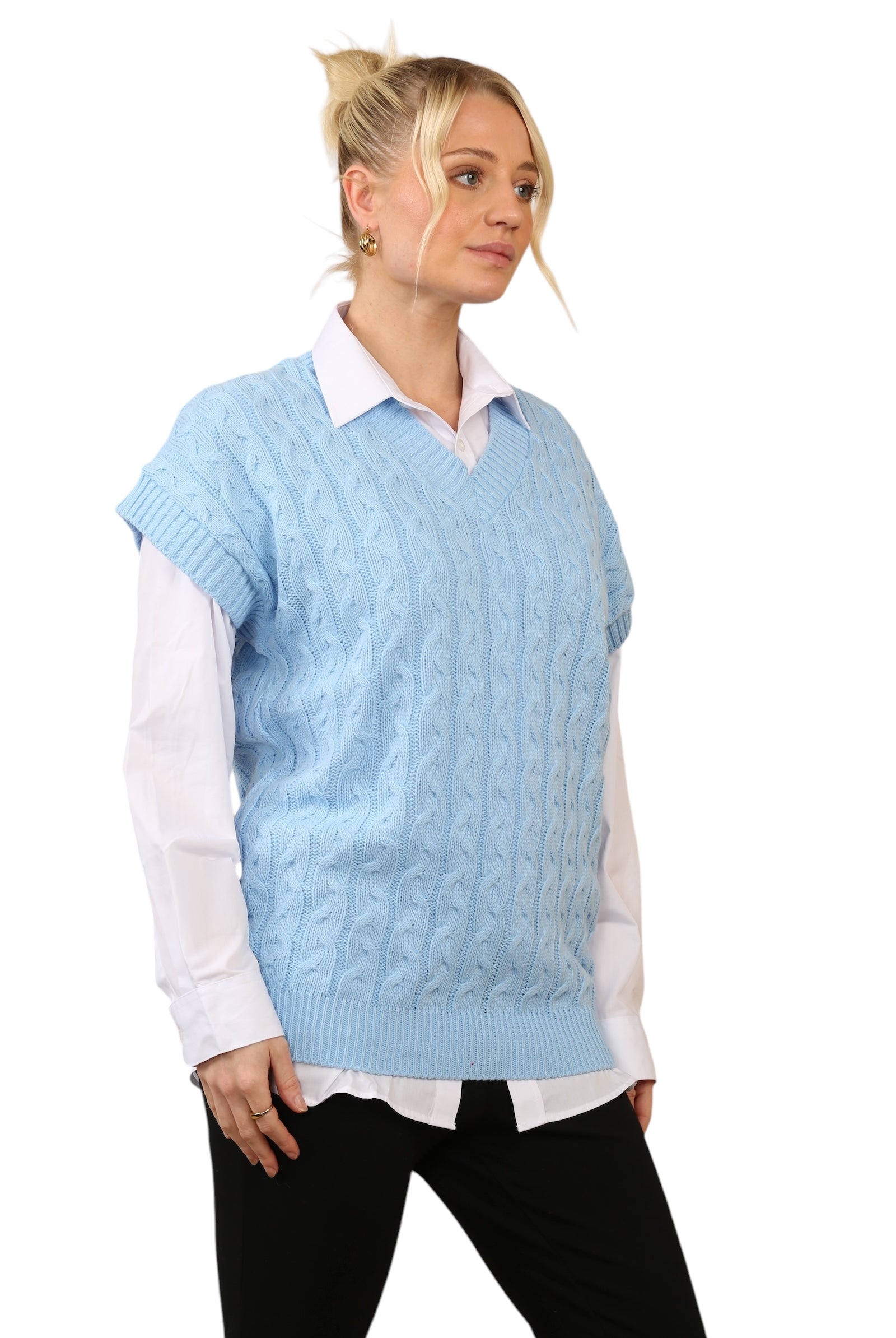 Cable Knit Tank Top Jumper WearAll