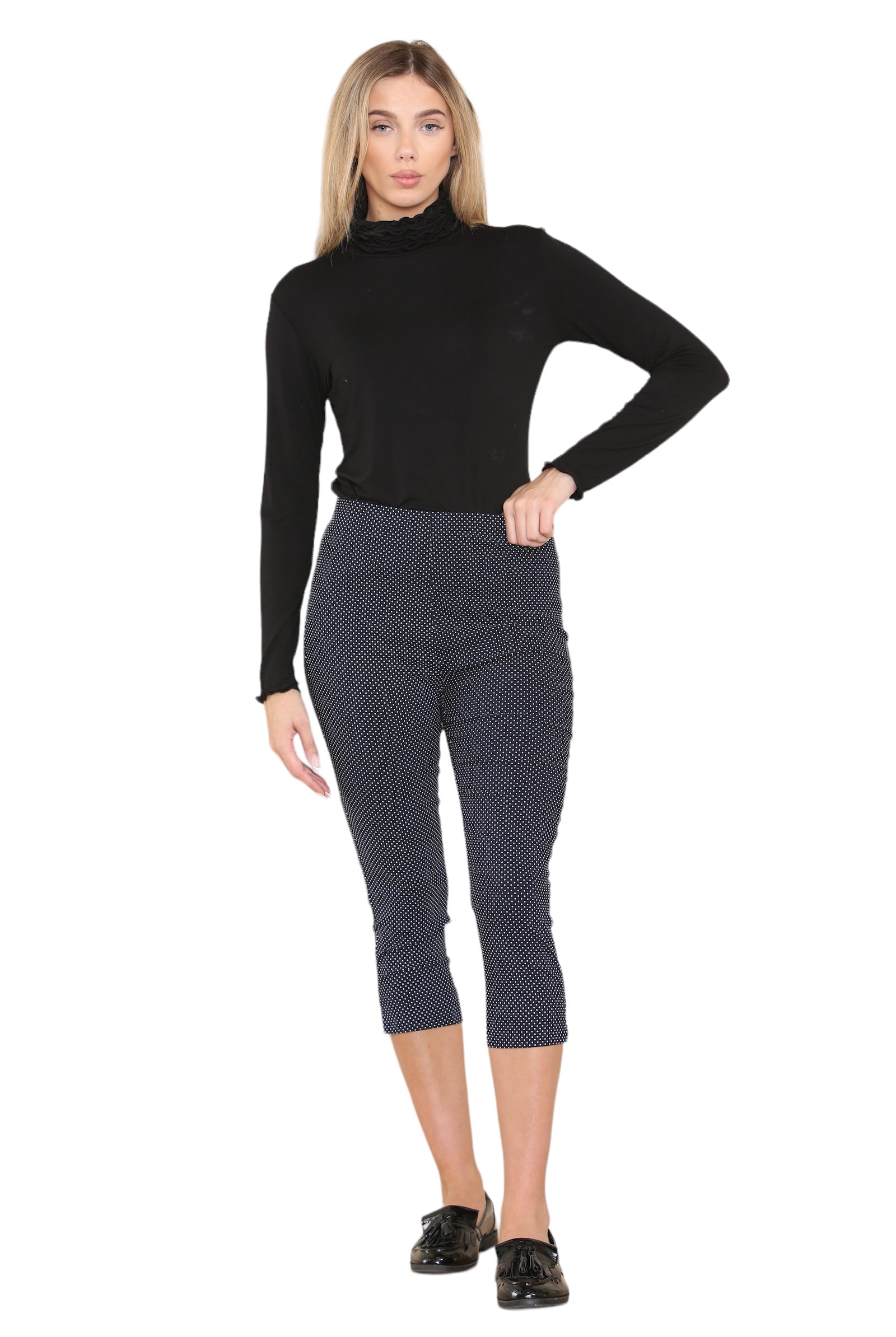 Three Quarter Bengaline Polka Dot Trouser Trousers WearAll