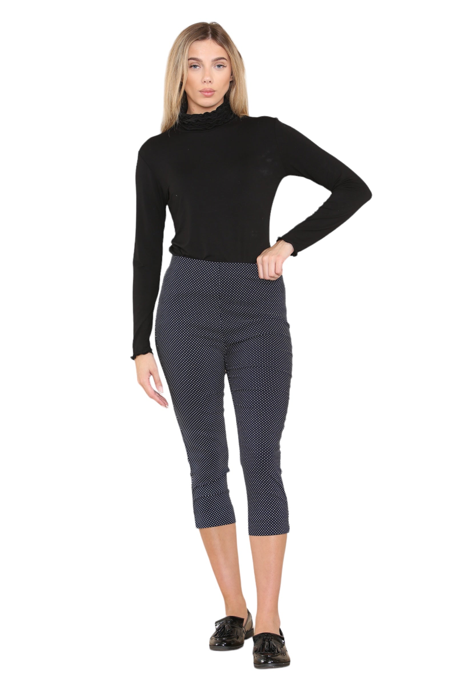 Three Quarter Bengaline Polka Dot Trouser Trousers WearAll