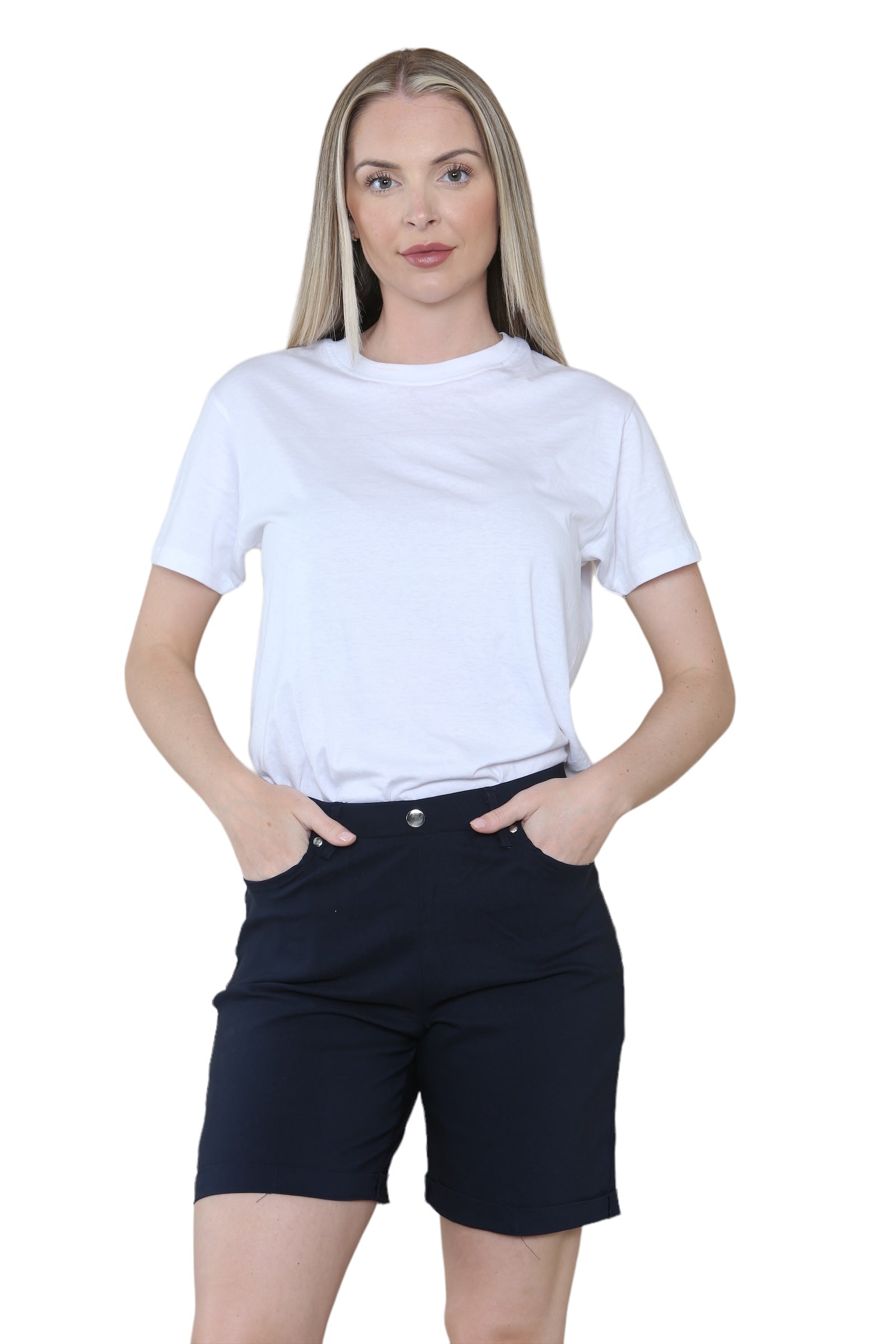 Women Button Shorts WearAll Black 10