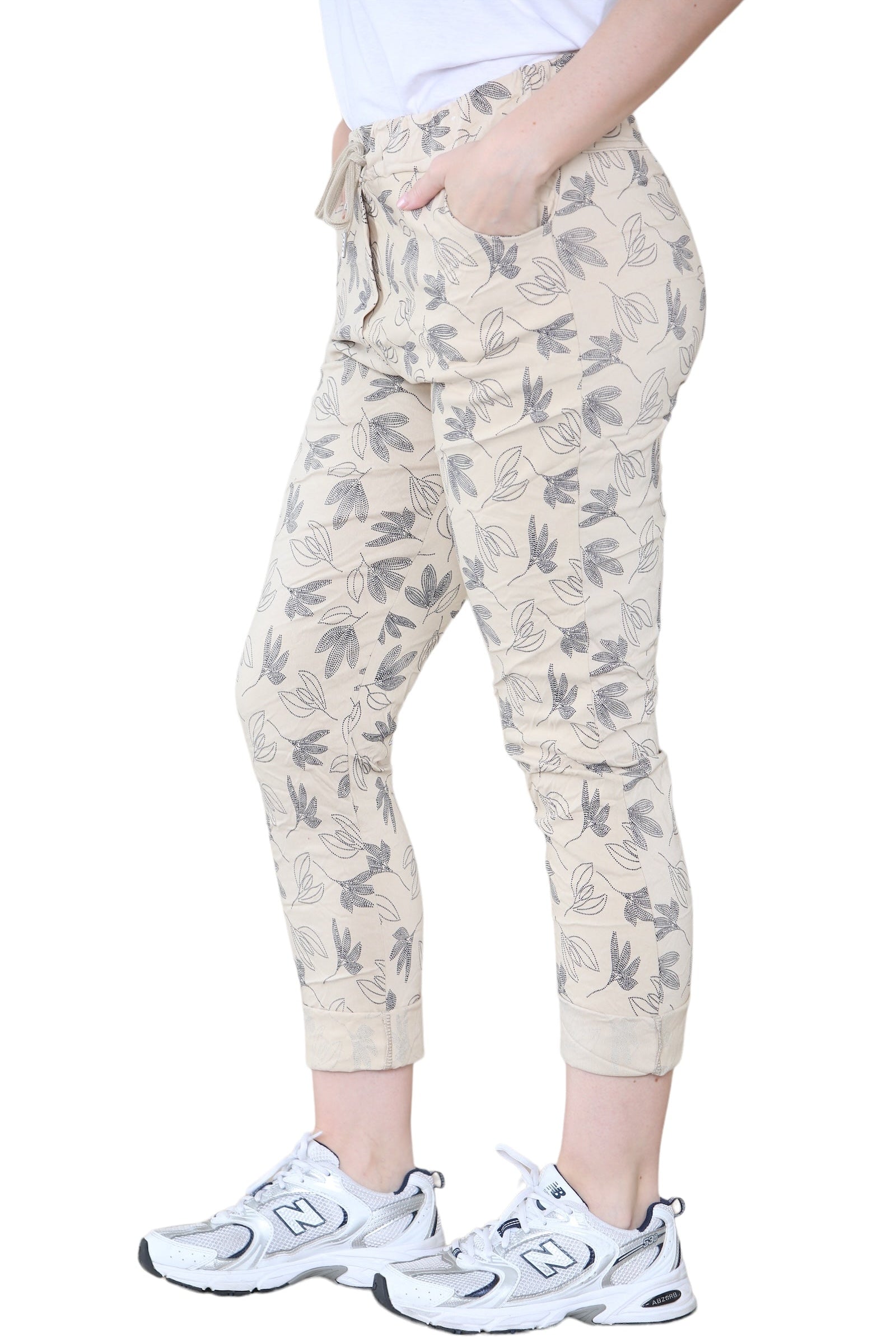 Printed Magic Trousers 2 Side Pockets and Drawstring Stretchy Soft Casual Jogger Pants Trousers WearAll