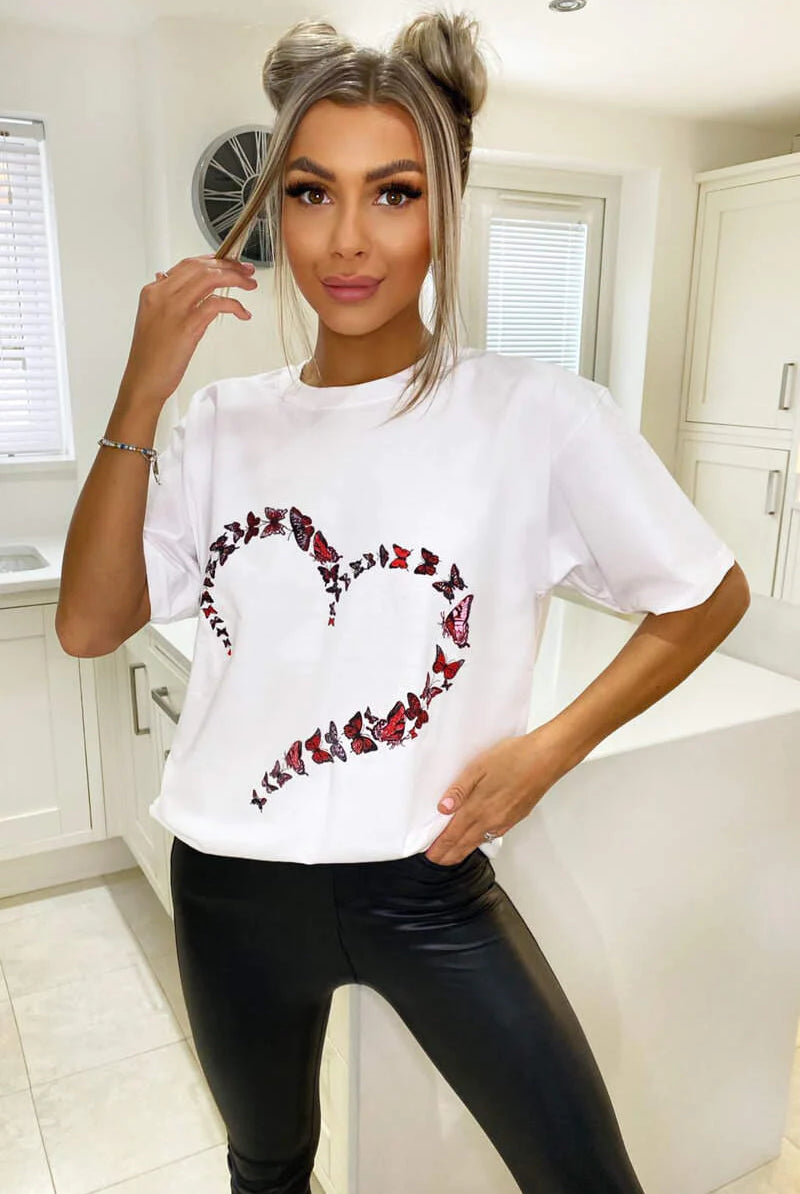 Butterfly T shirt Tops WearAll White 16-18