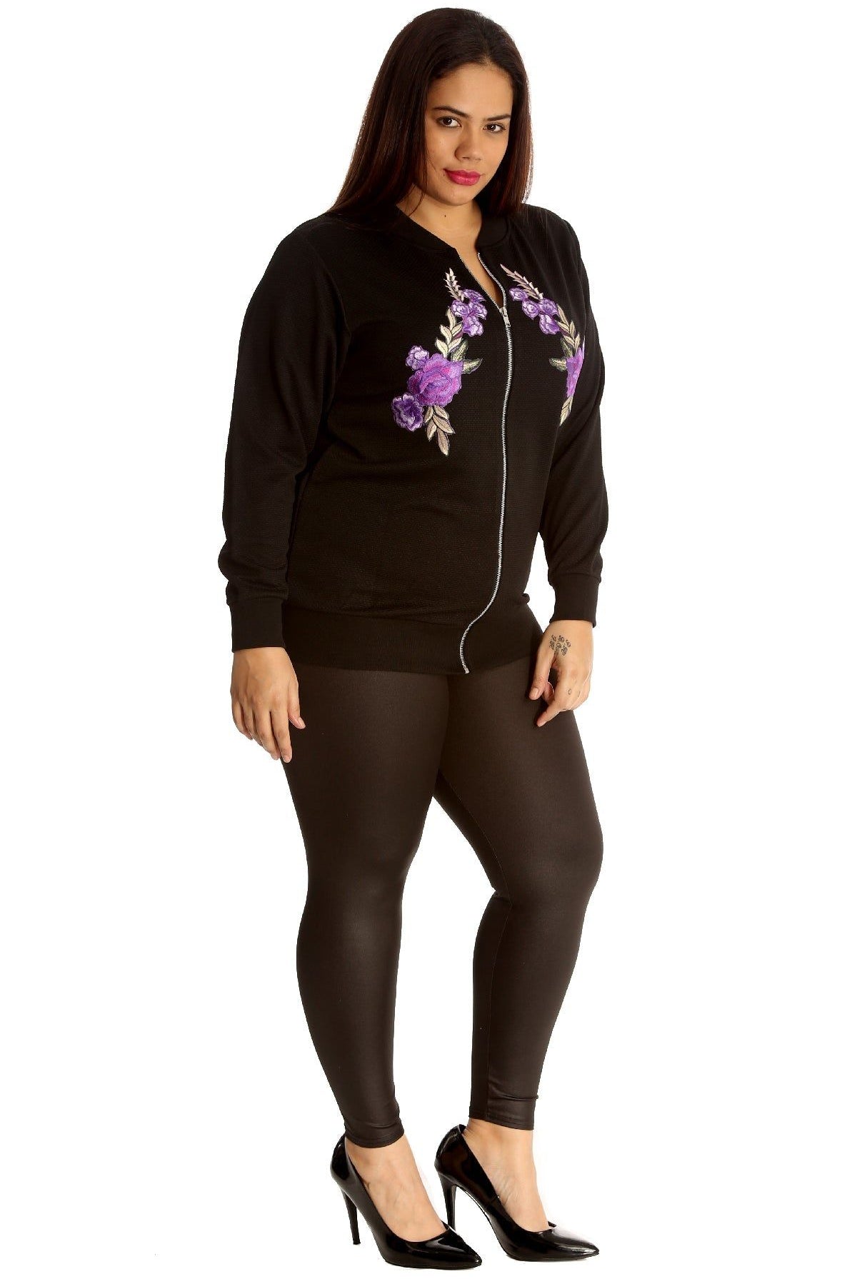 Floral Embroidered Quilted Bomber Jacket Jacket WearAll