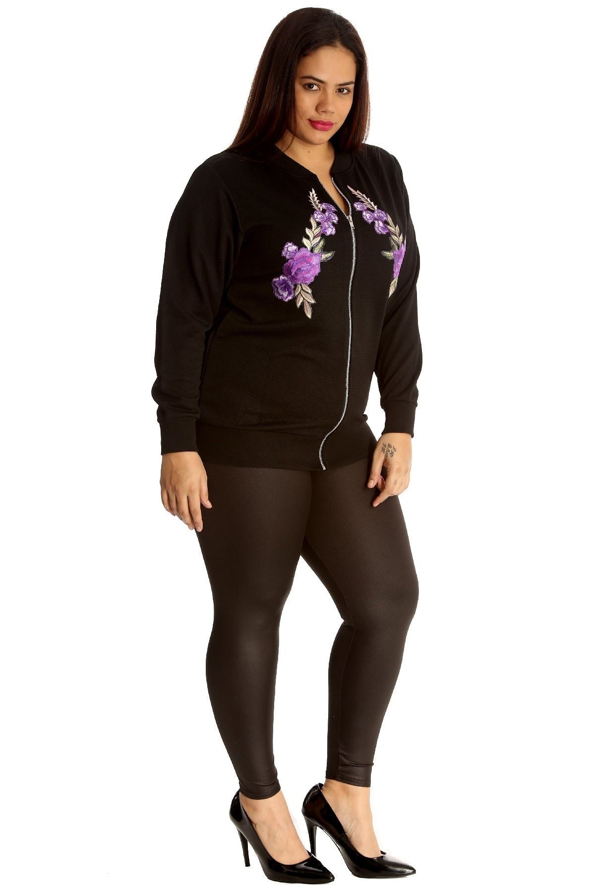 Floral Embroidered Quilted Bomber Jacket Jacket WearAll