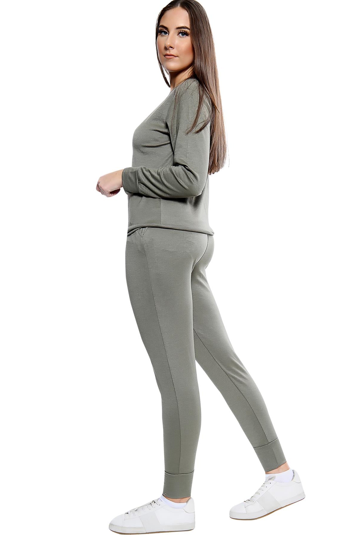 Long Sleeved Plain Lounge Wear Two Piece Loungewear WearAll