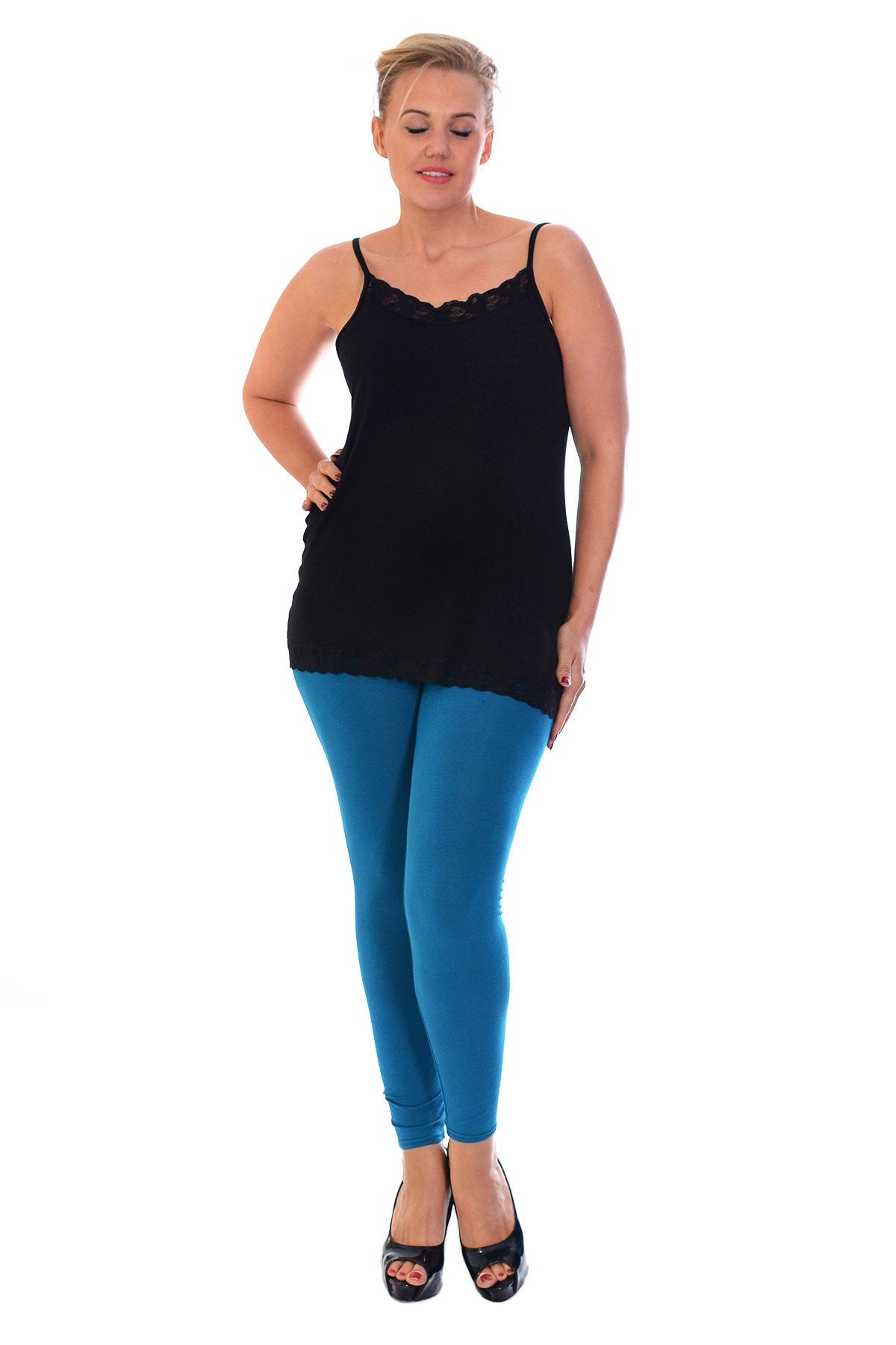 Plus Size Plain Long Leggings Leggings WearAll