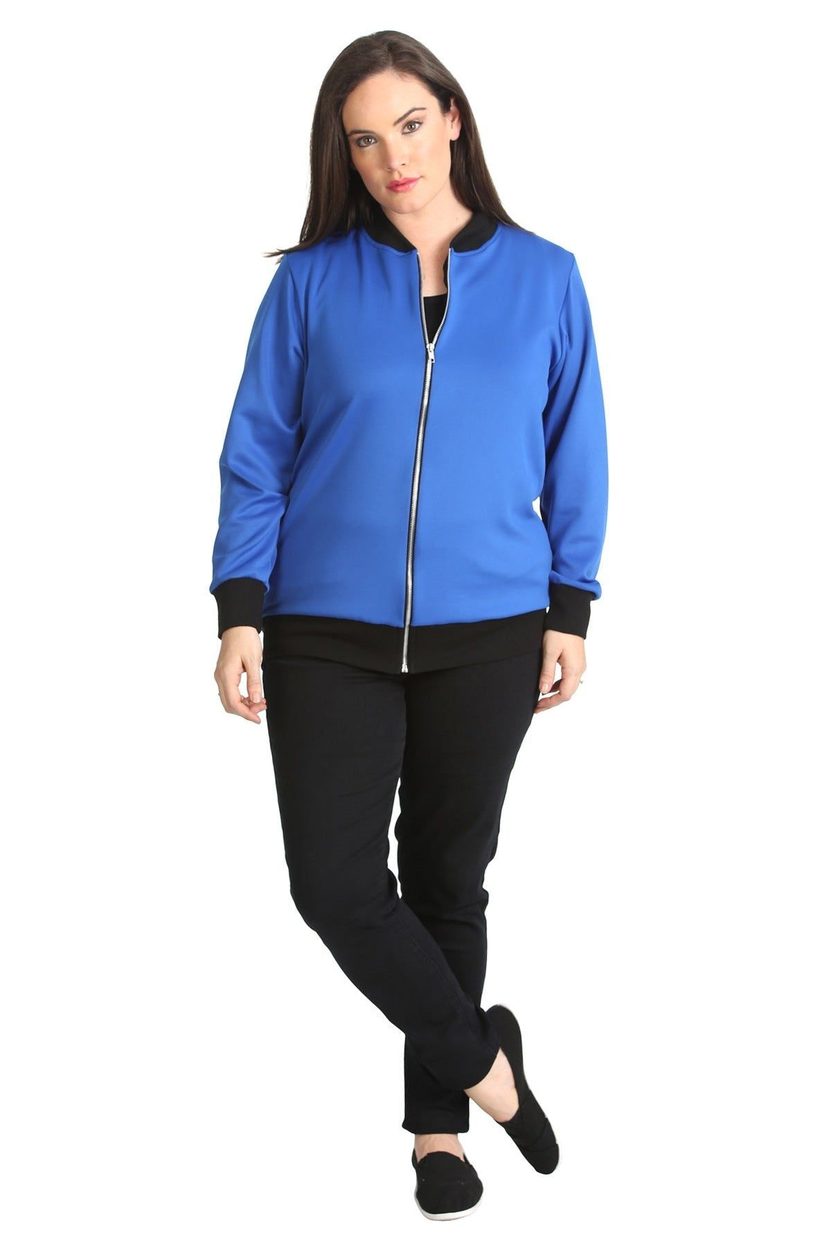 Plain Bomber Jacket Sleeve Top Jacket WearAll