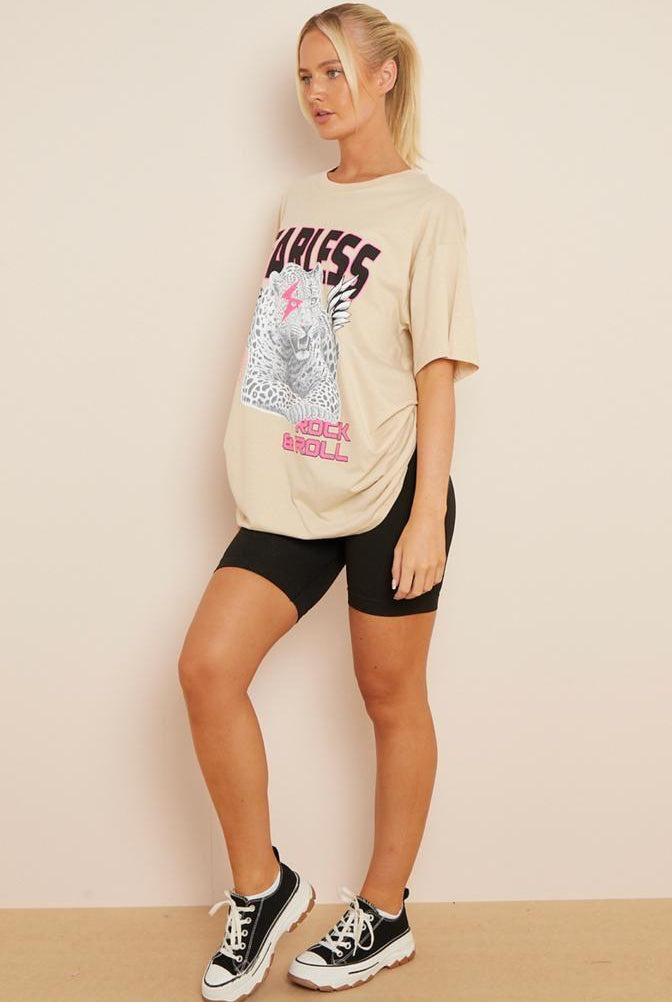 Fearless Print T-Shirt Top WearAll