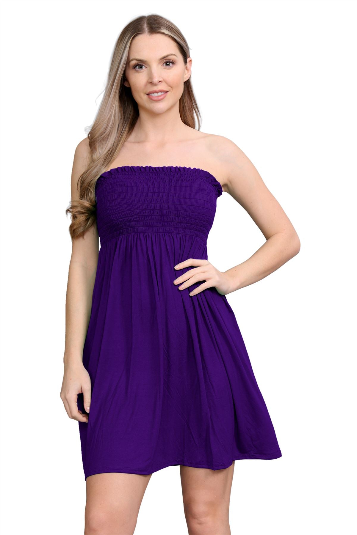 Bandeau Boobtube Sheering Top Top WearAll Purple 8-10