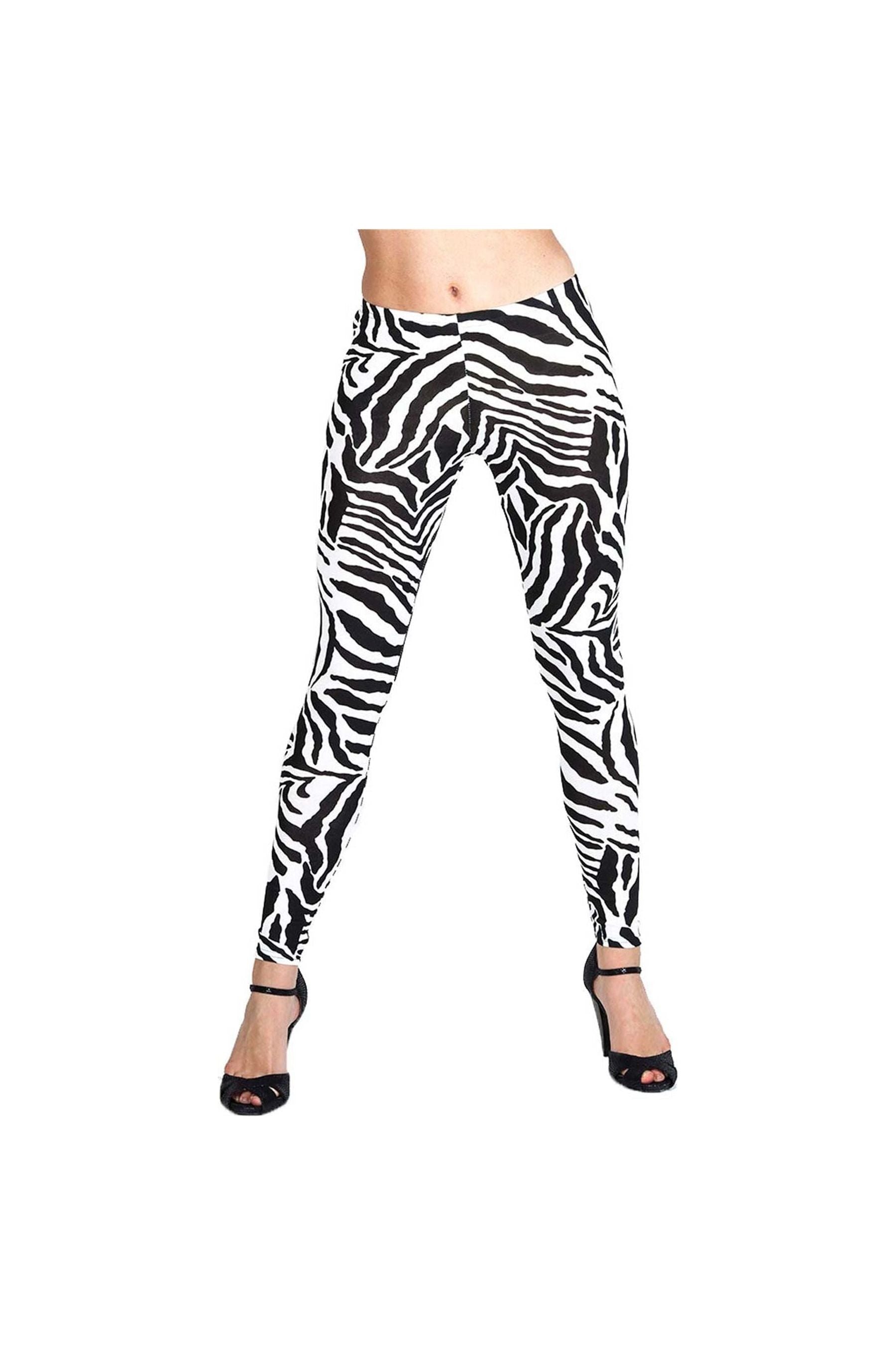 Plus Size Zebra Print Leggings Leggings WearAll Zebra Print 16-18