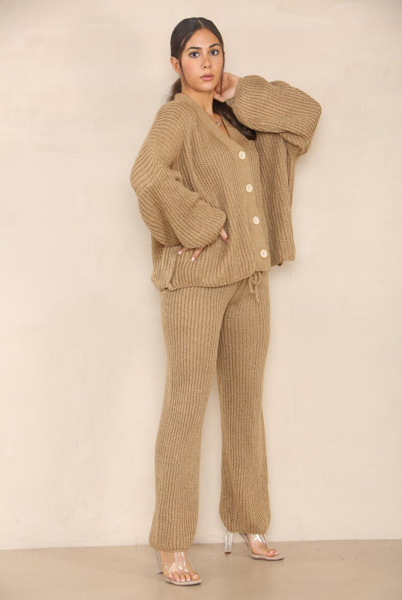 Chunky Knitted Button Up Set Loungewear WearAll