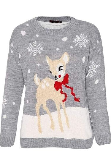 Merry Christmas Snowflake Jumper - Black, Red, Grey Tops WearAll