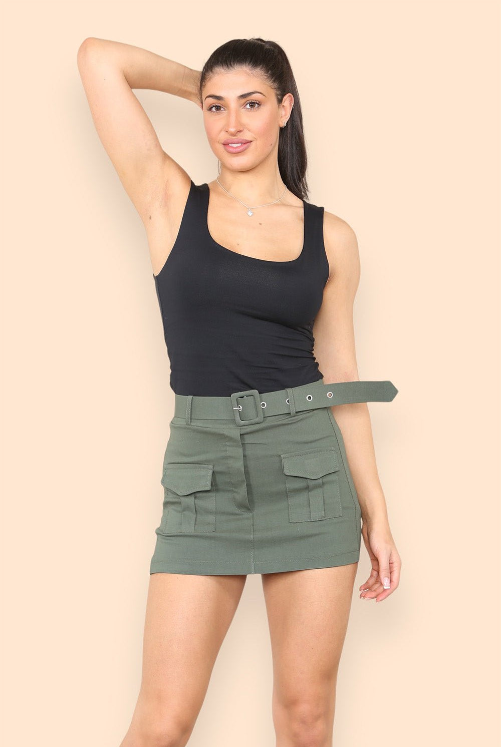 Belted Cargo Skorts Skirts & Shorts WearAll