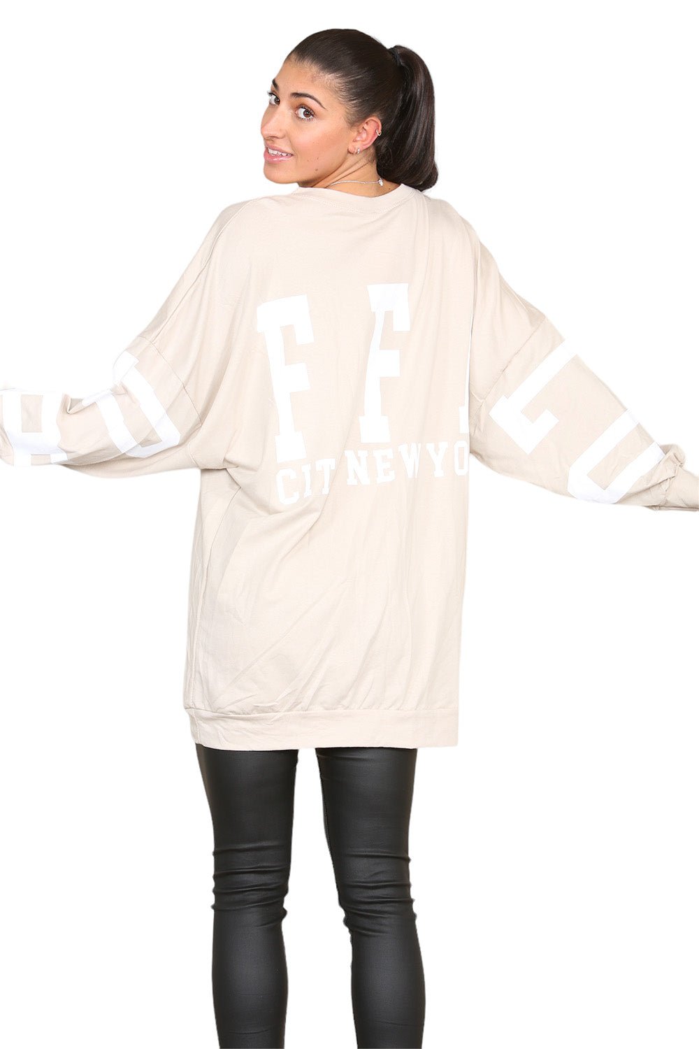 Buffalo Slogan Print Oversized Jumper Dress Dress WearAll