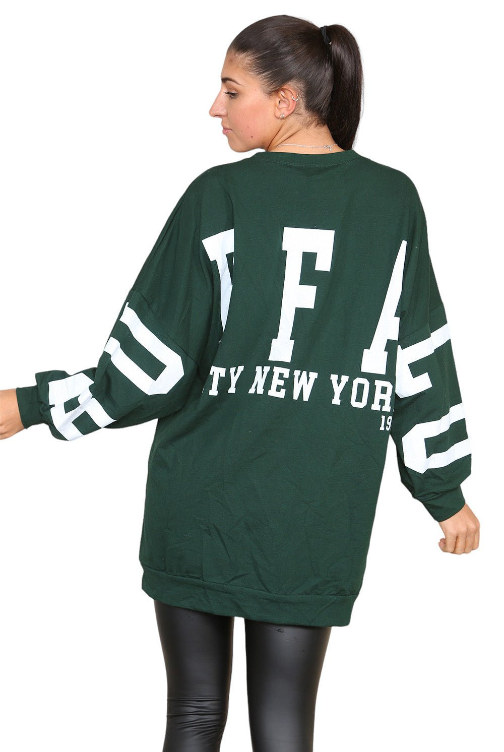 Buffalo Slogan Print Oversized Jumper Dress Dress WearAll