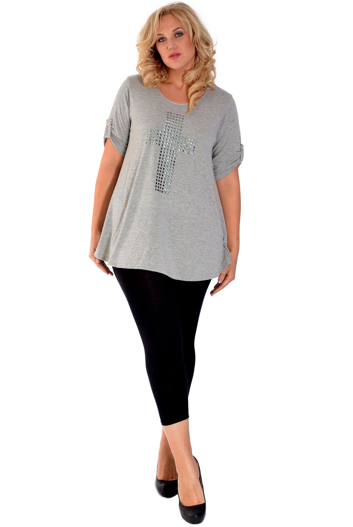 Cross Stud Short Sleeve Tunic Top Tops WearAll