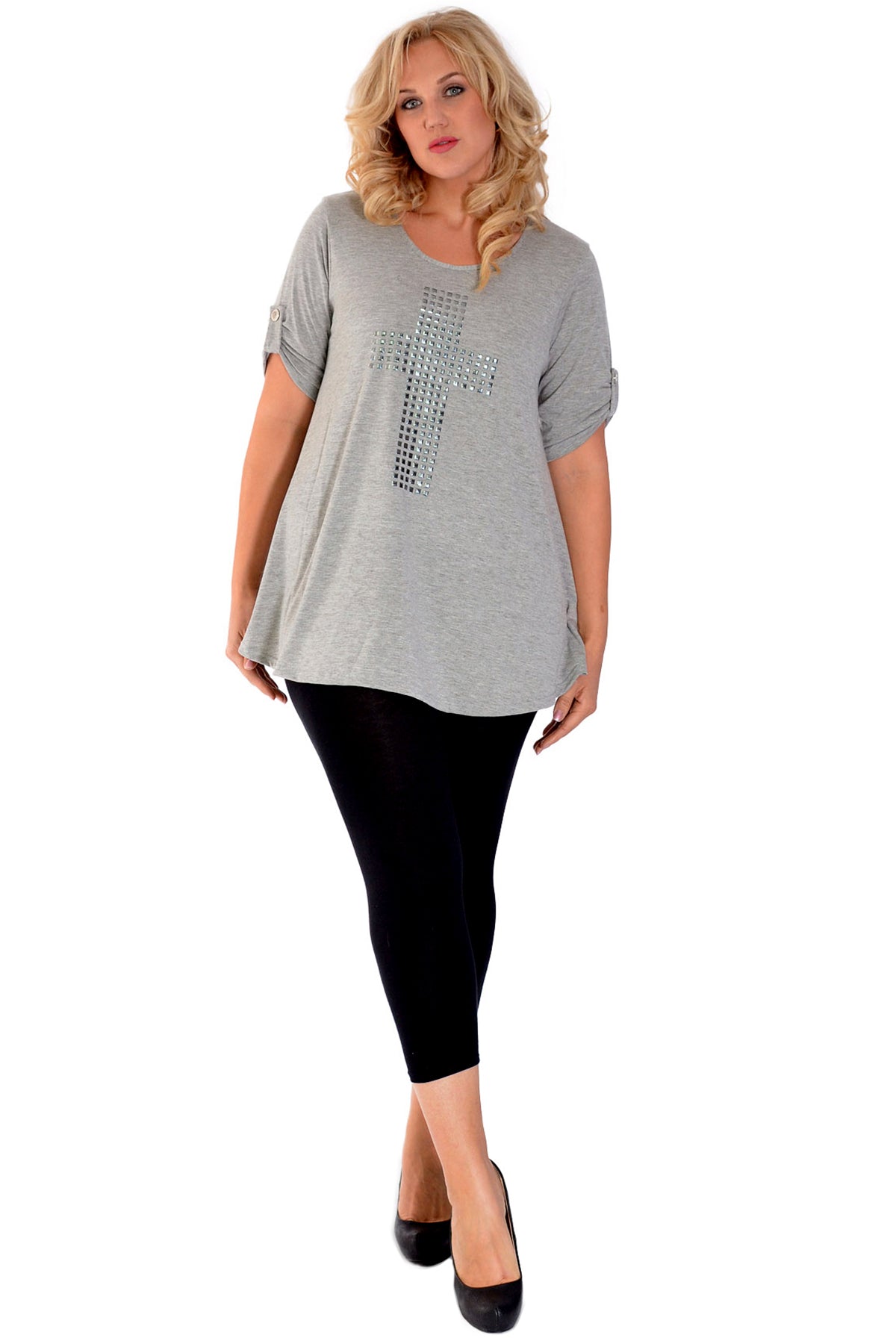 Cross Stud Short Sleeve Tunic Top Tops WearAll