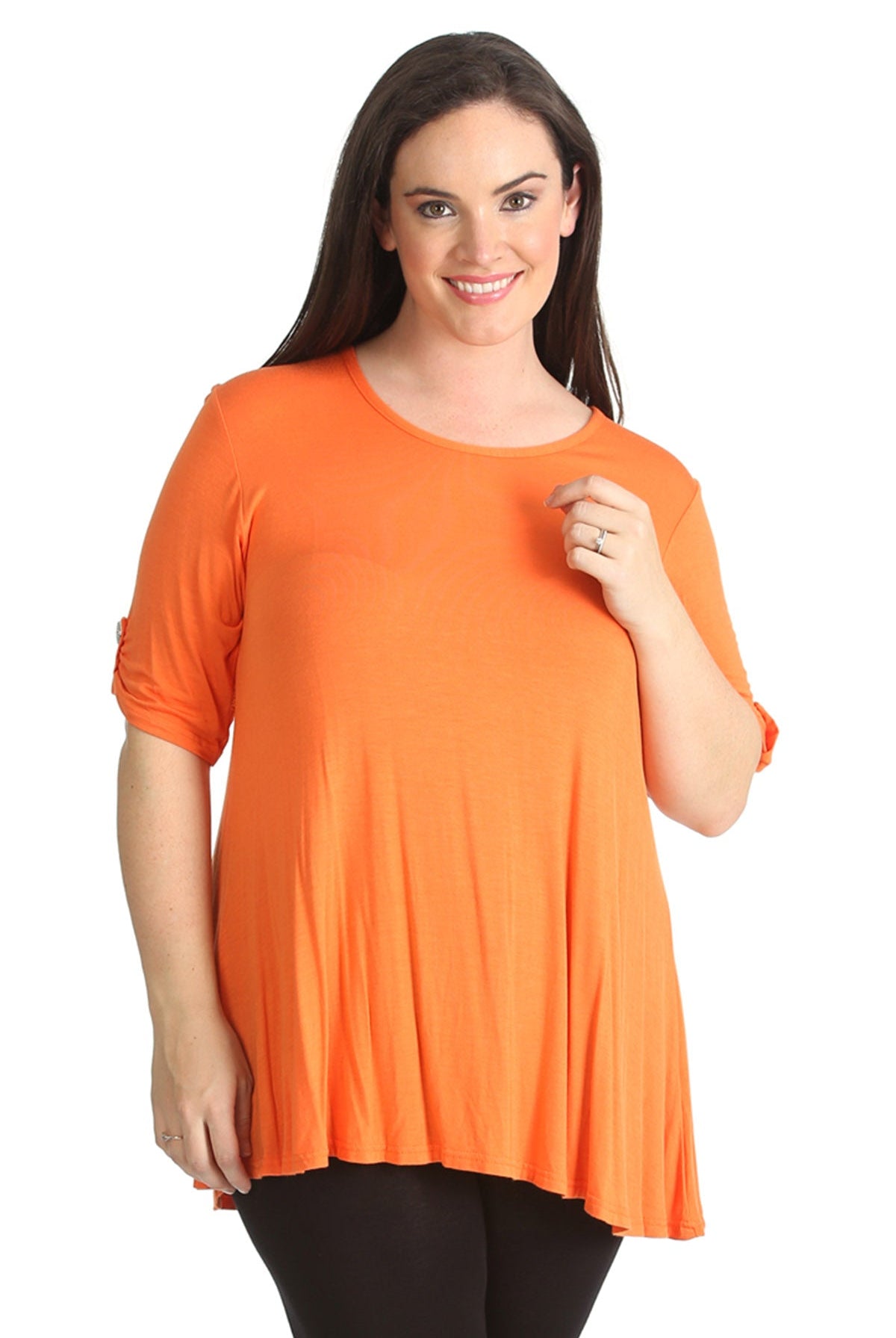 Womens Scoop Neck Flared Ladies Plain Tops Tops WearAll