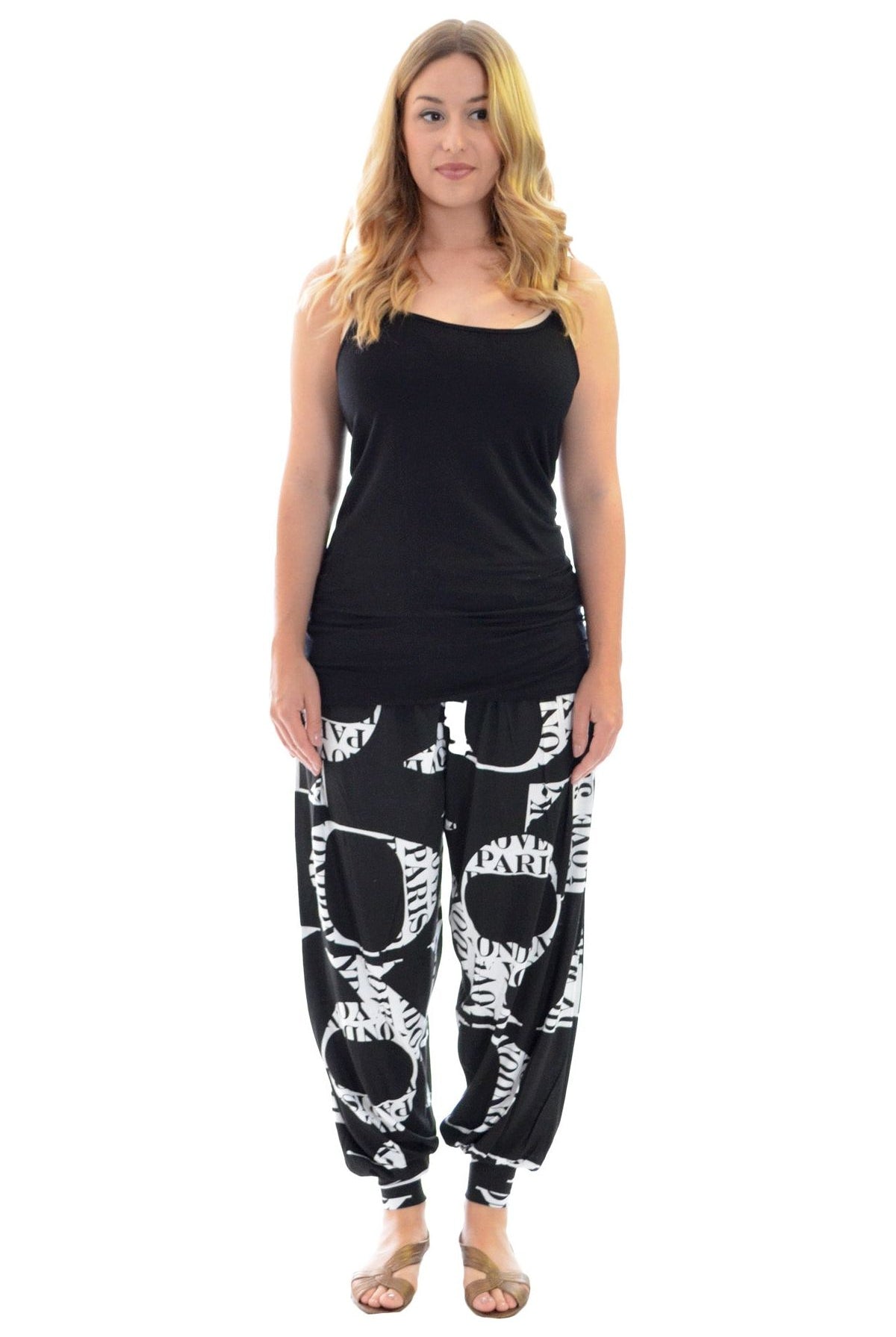 Love Letters Print Harem Trouser Trousers WearAll