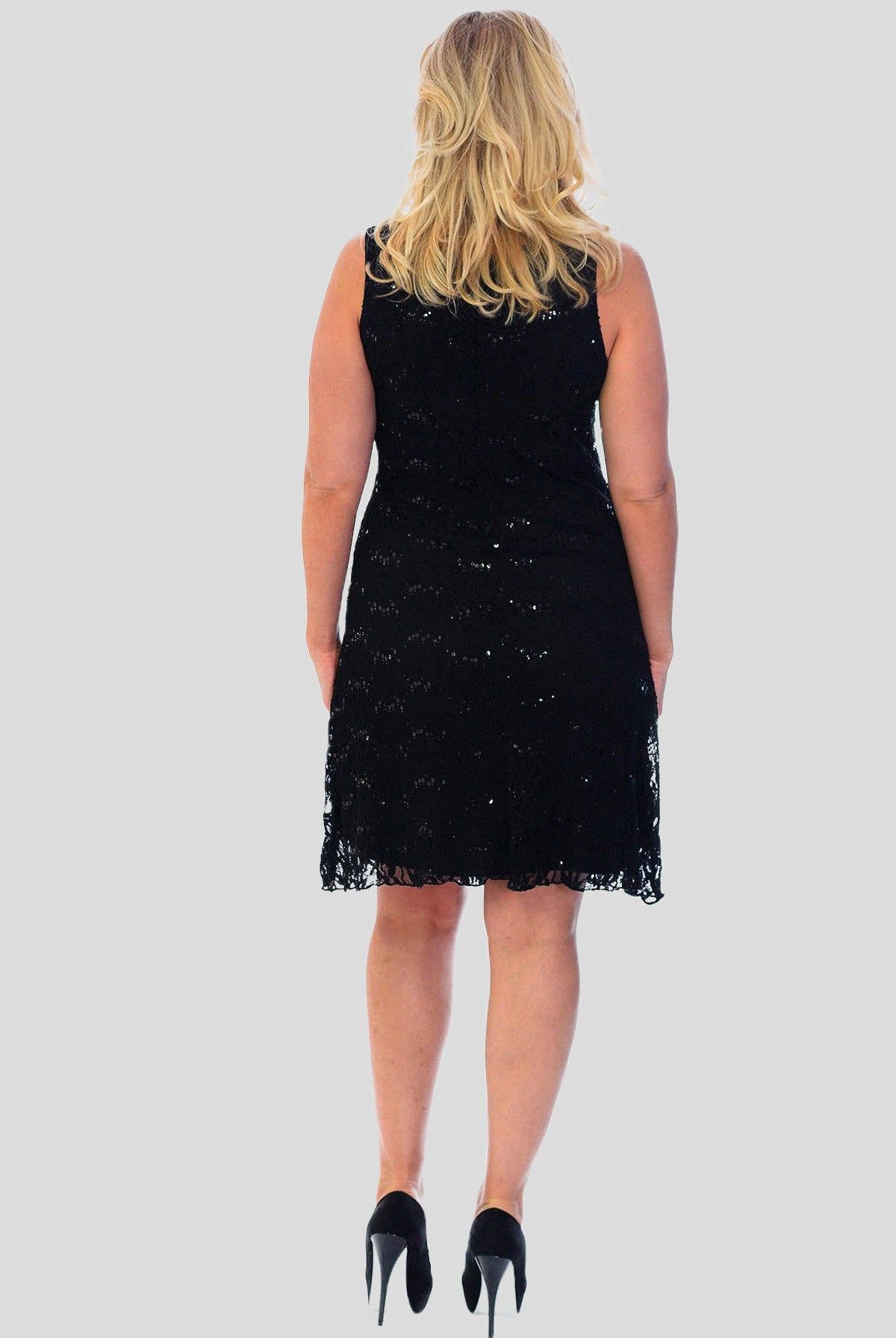 Sleeveless Lace Sequins Vest Dress Dress WearAll