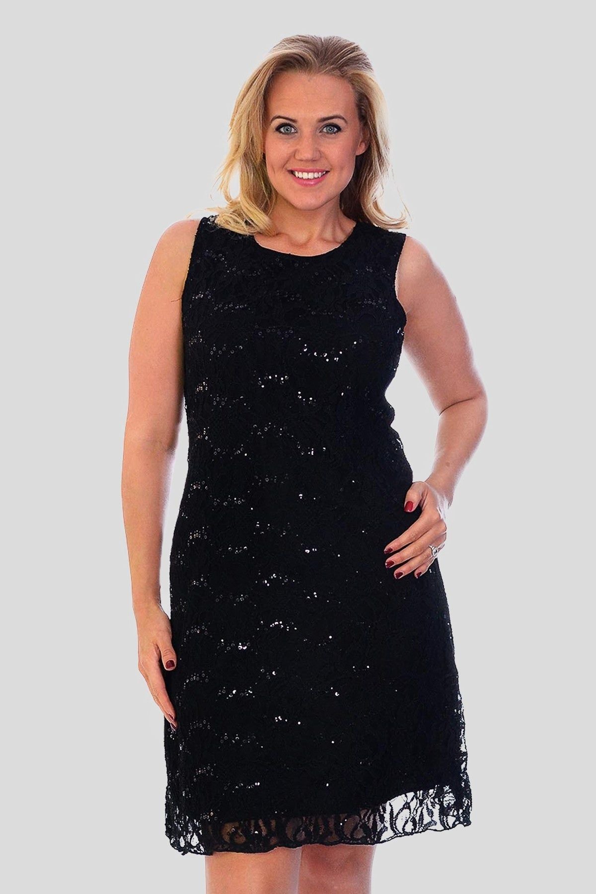 Sleeveless Lace Sequins Vest Dress Dress WearAll