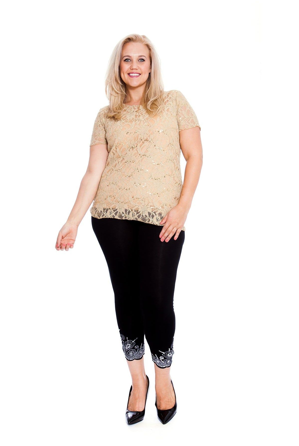 Lace Sequin Lined Top Tops WearAll