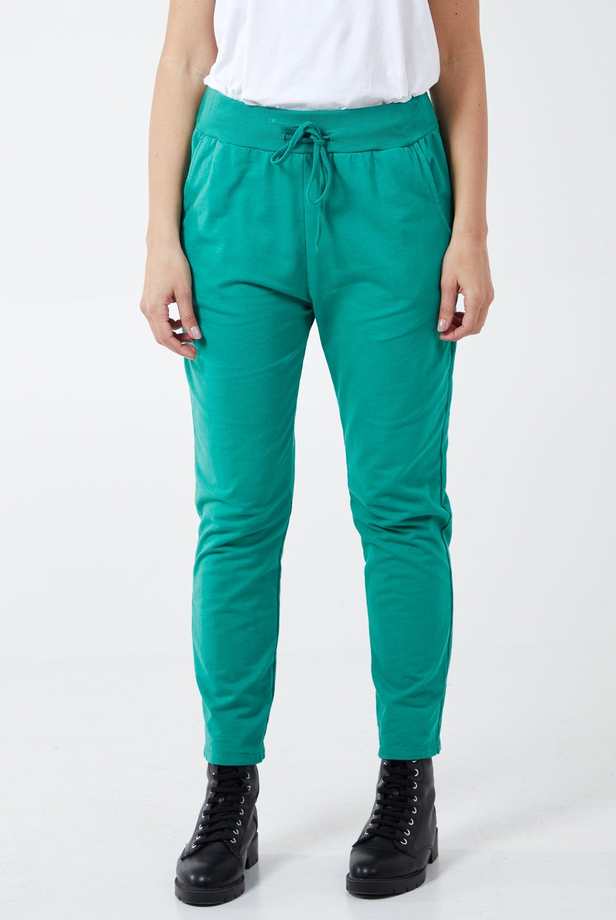 Plain Elasticated Joggers TRS1 WearAll Jade One Size