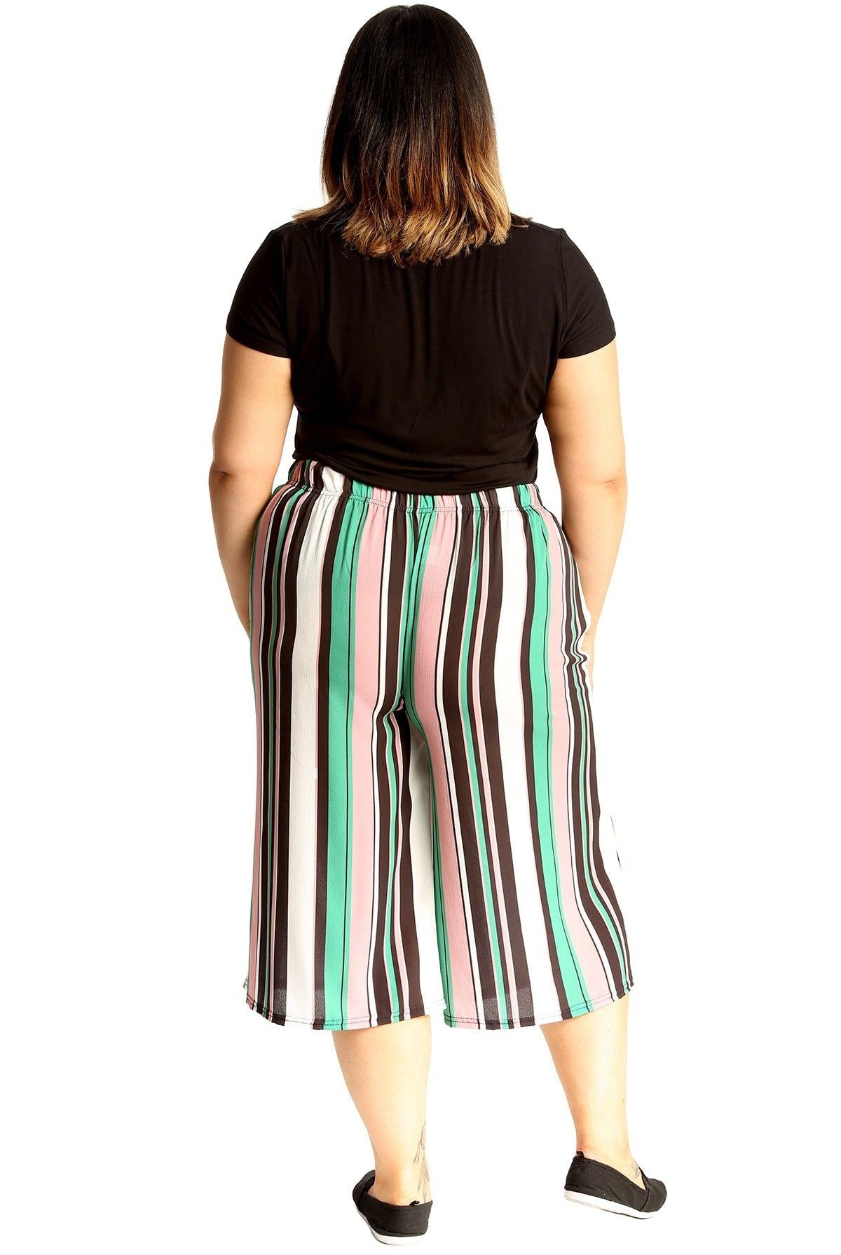 Multi Striped Print Culottes Shorts Culottes WearAll