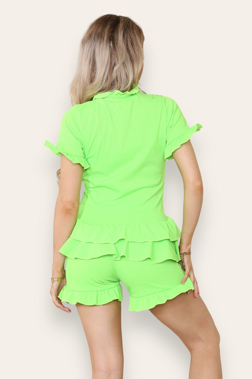 Diamond Frilled Edge Short Co-Ord Set Co-Ord WearAll