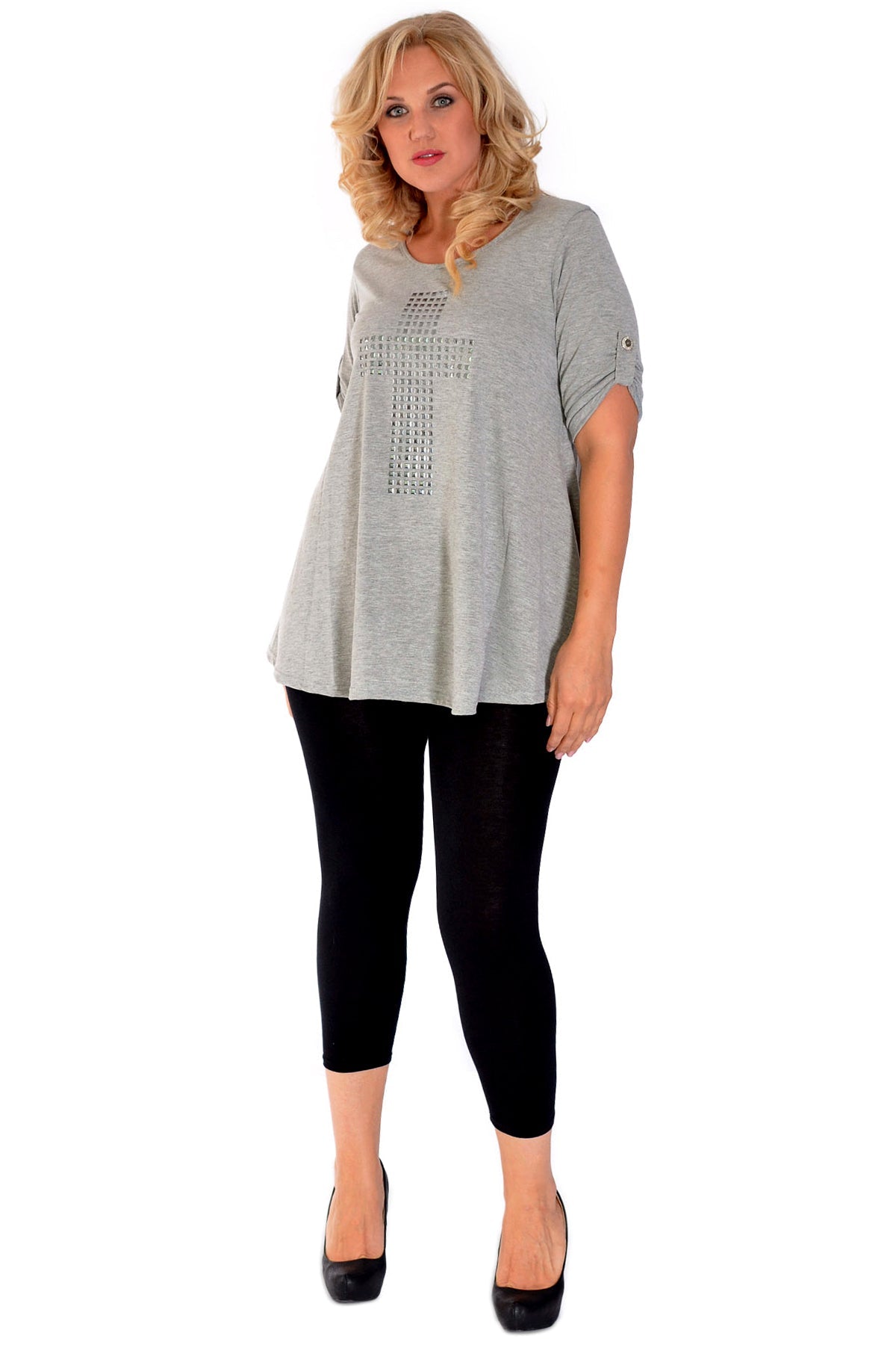 Cross Stud Short Sleeve Tunic Top Tops WearAll