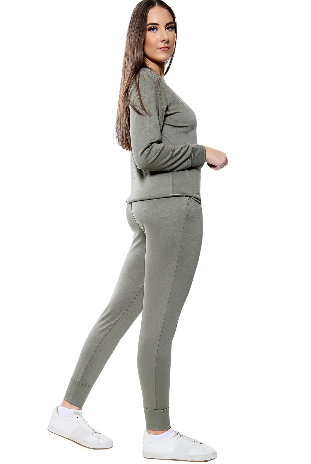 Long Sleeved Plain Lounge Wear Two Piece Loungewear WearAll