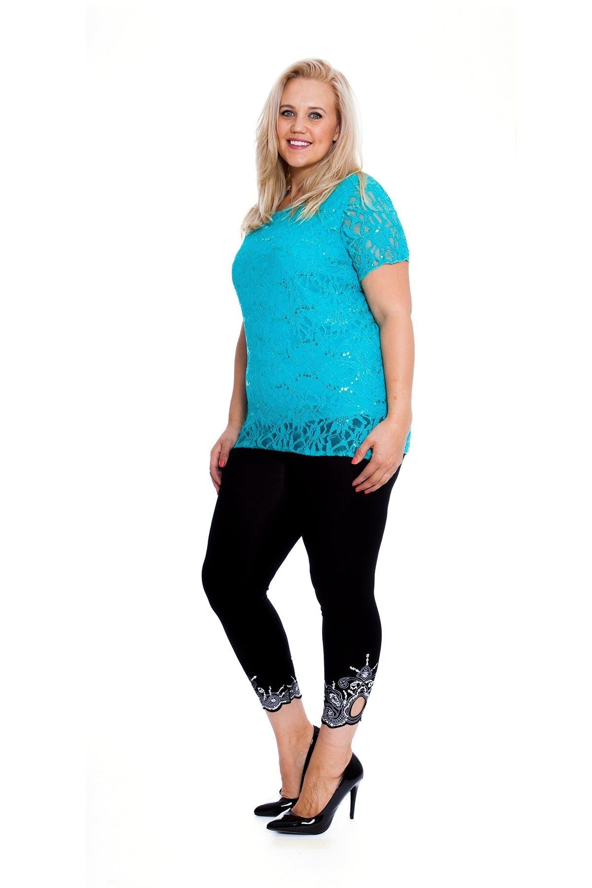 Plus Size Lace Sequin Lined Top Tops WearAll