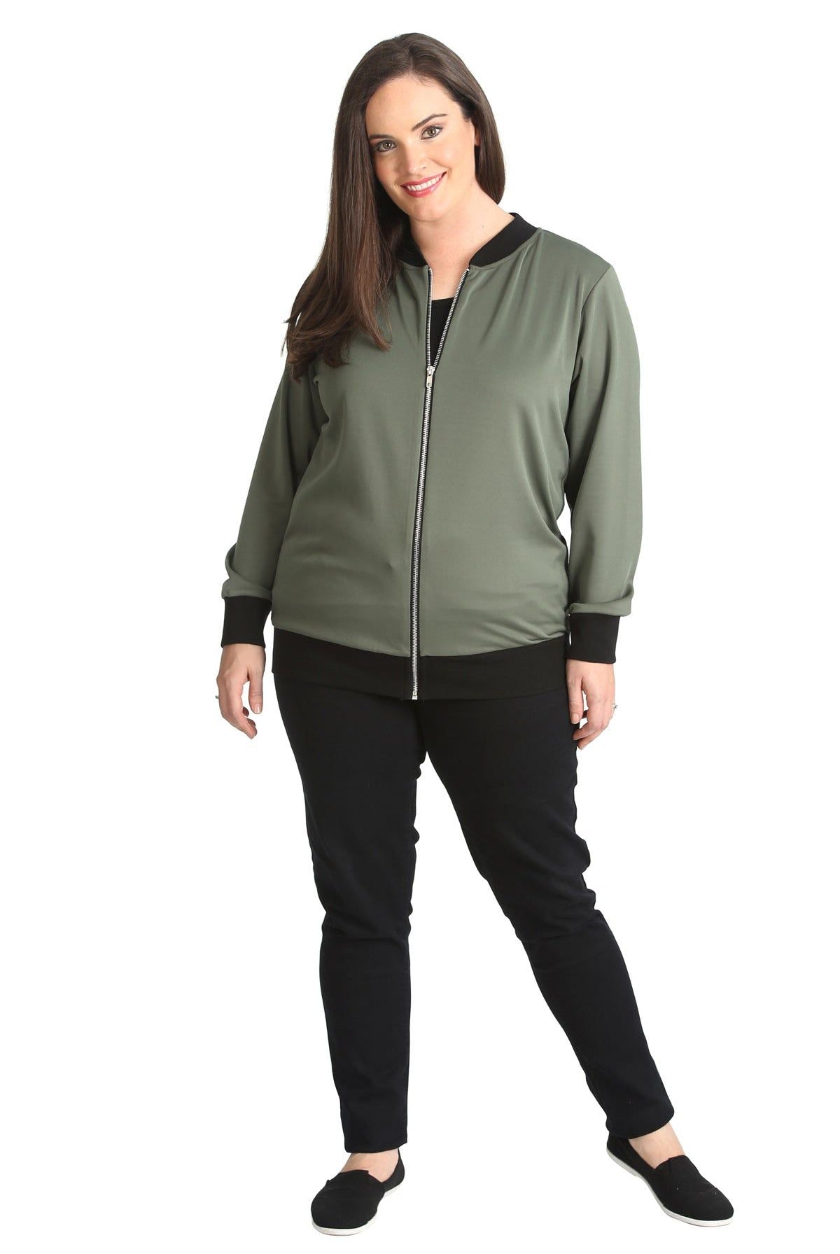 Plain Bomber Jacket Sleeve Top Jacket WearAll