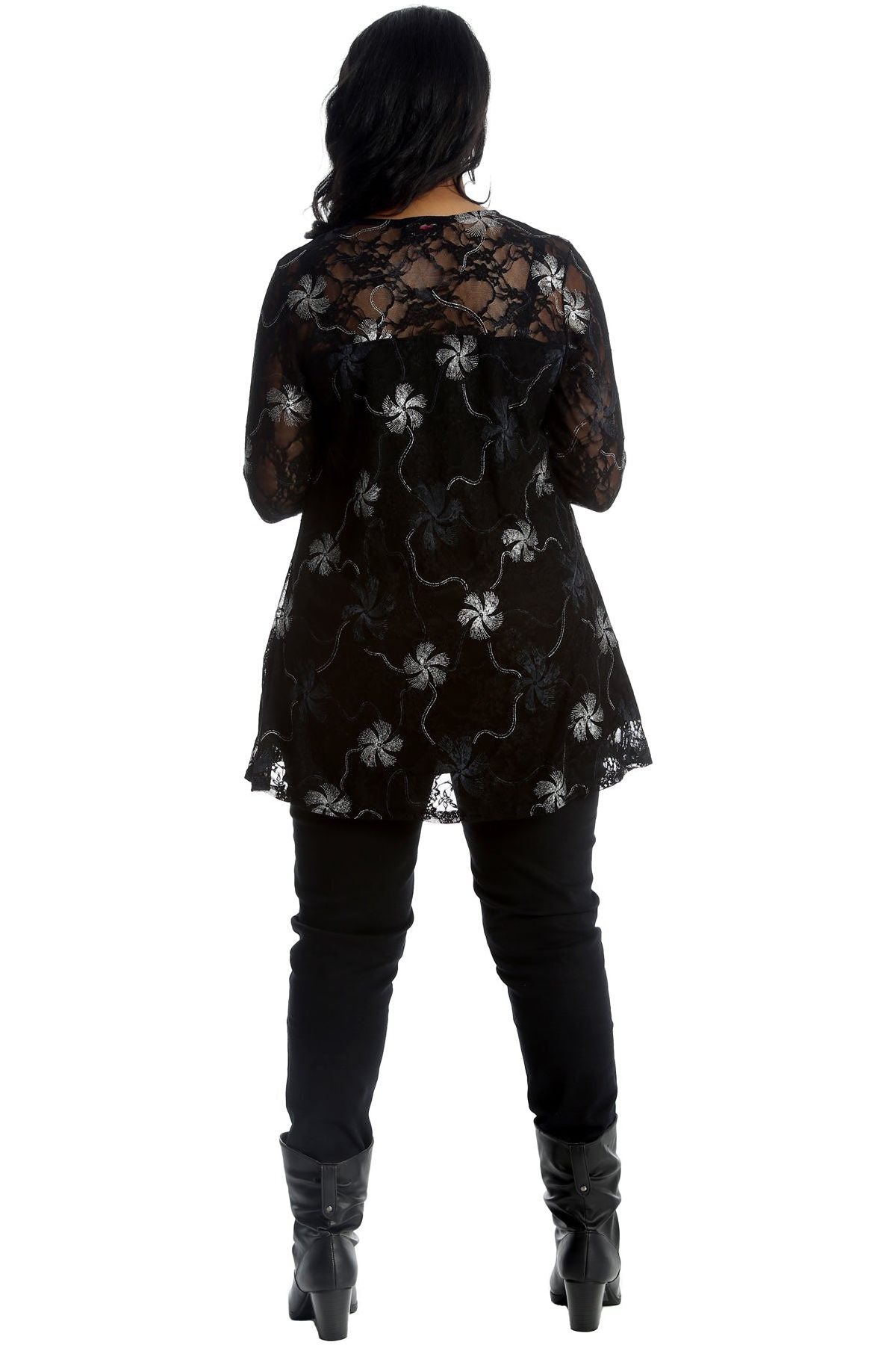 Lurex Glitter Lined Print Long Sleeve Dress WearAll