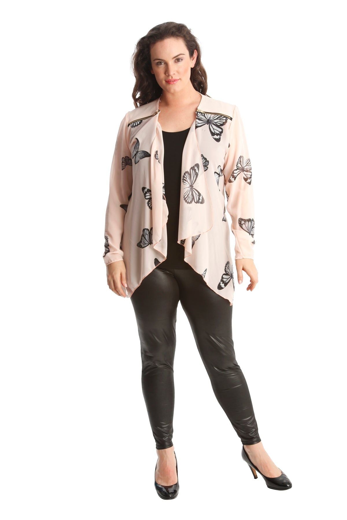 Chiffon Butterfly Print Sheer Cardigan Top cardigan WearAll
