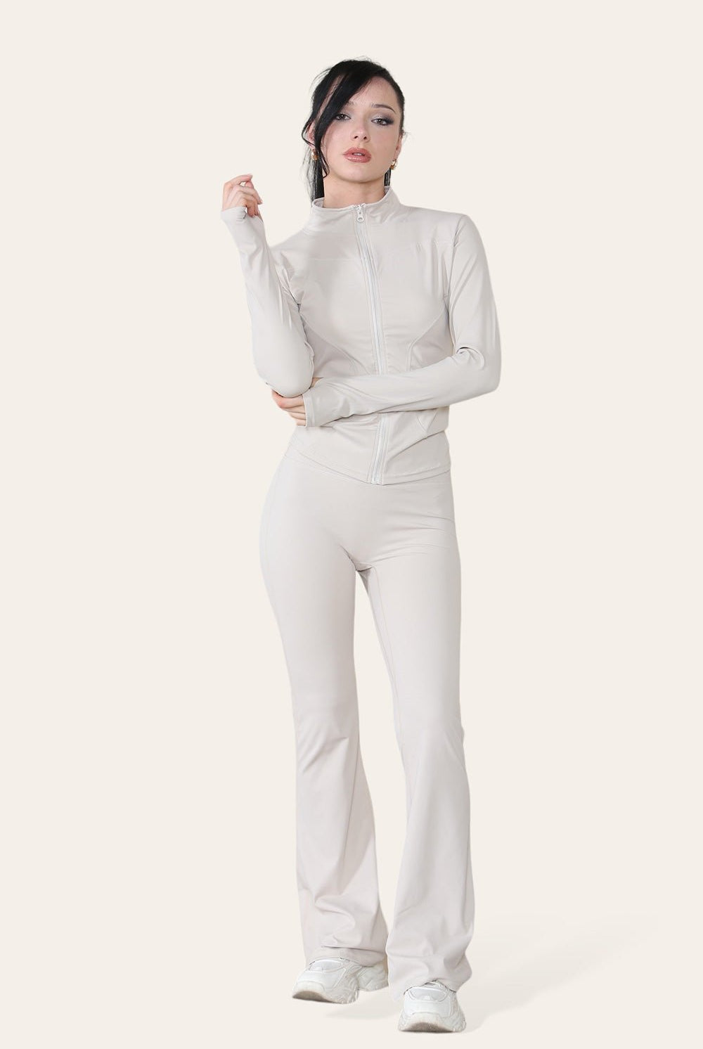 Fitted Active Yoga Lightweight Top Zip Up Workout Jacket Jackets & Coats WearAll