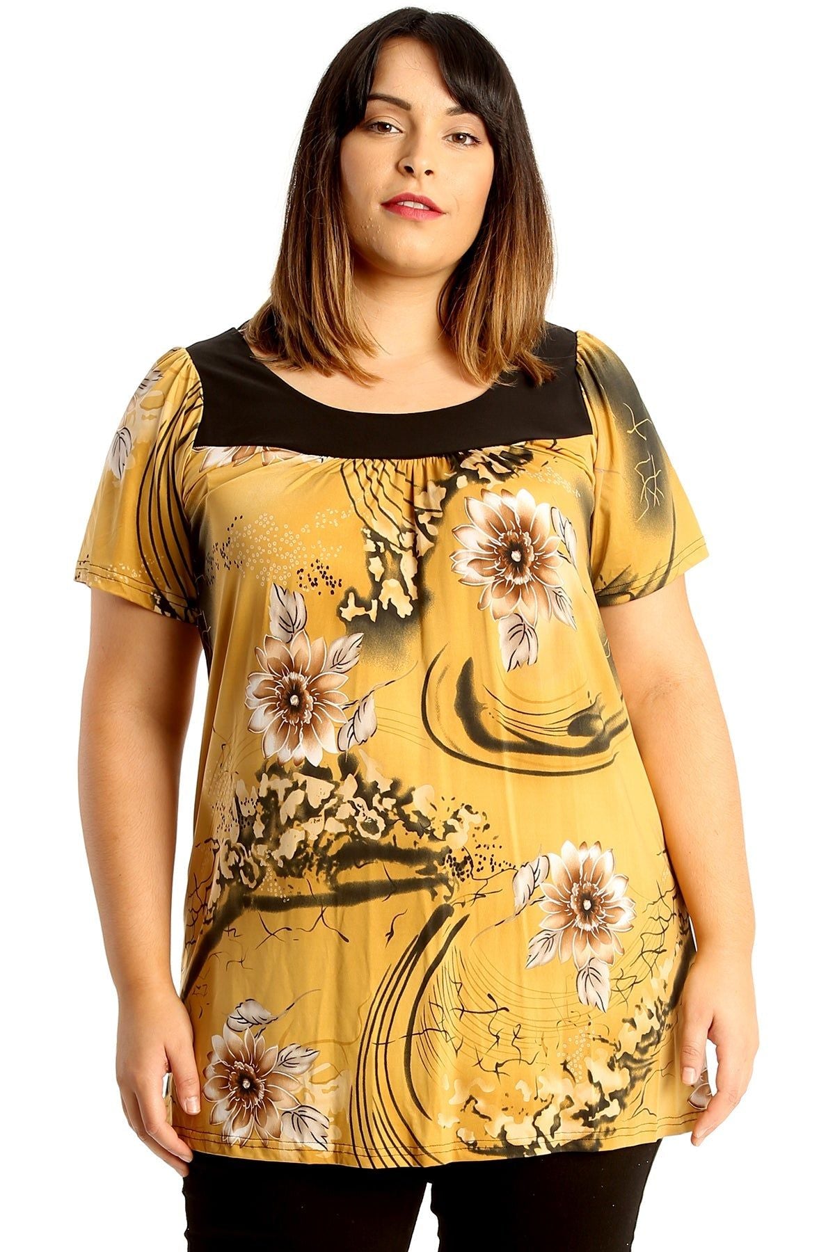 Floral Print Smock Tunic T-Shirt Top Tops WearAll