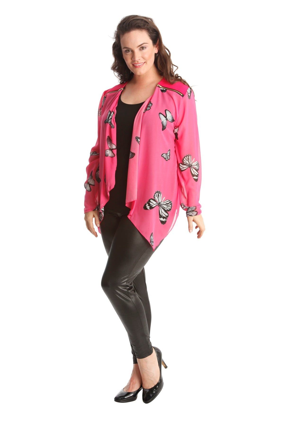 Chiffon Butterfly Print Sheer Cardigan Top cardigan WearAll