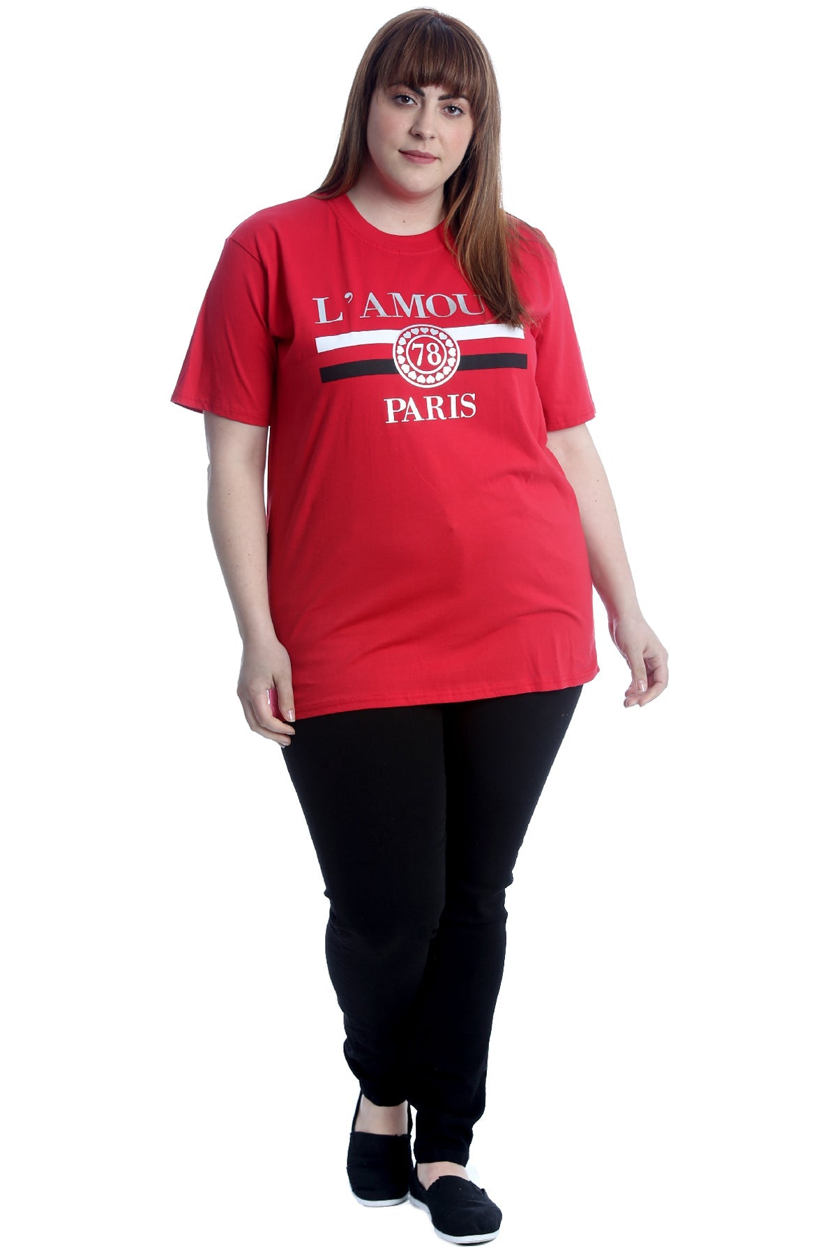 Amour Paris Print Baggy Short Sleeve T-Shirt Tops WearAll