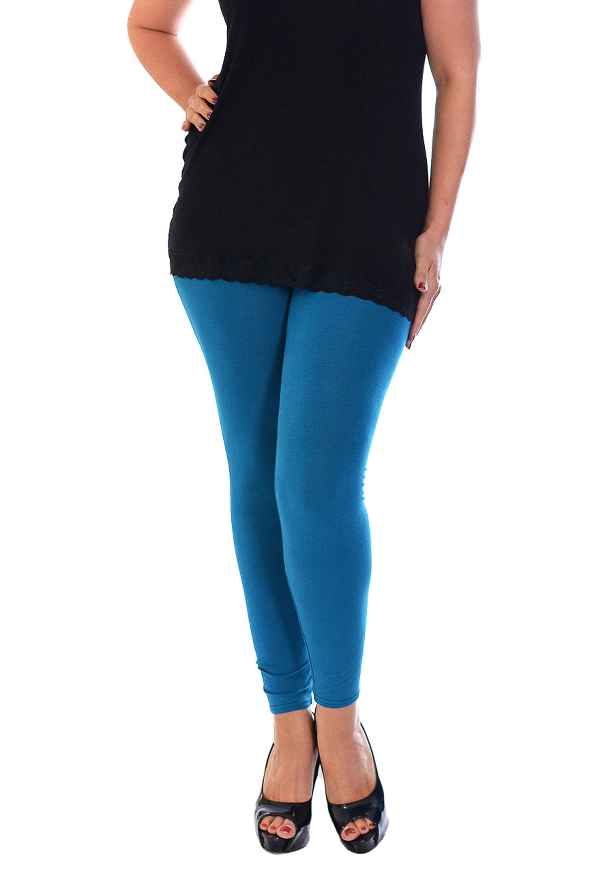 Plus Size Plain Long Leggings Leggings WearAll