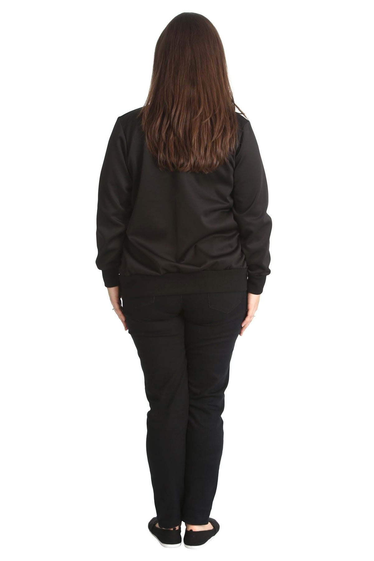 Plain Bomber Jacket Sleeve Top Jacket WearAll