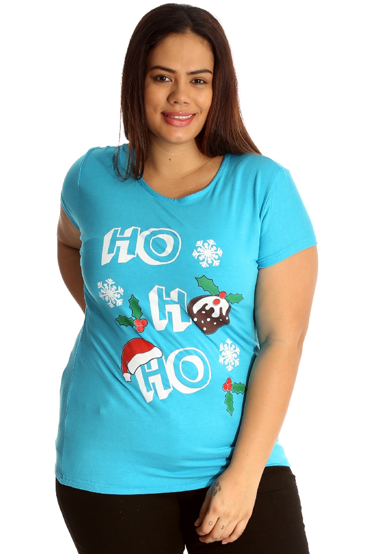 Holly Snowflake Christmas Short Sleeve Top Tops WearAll