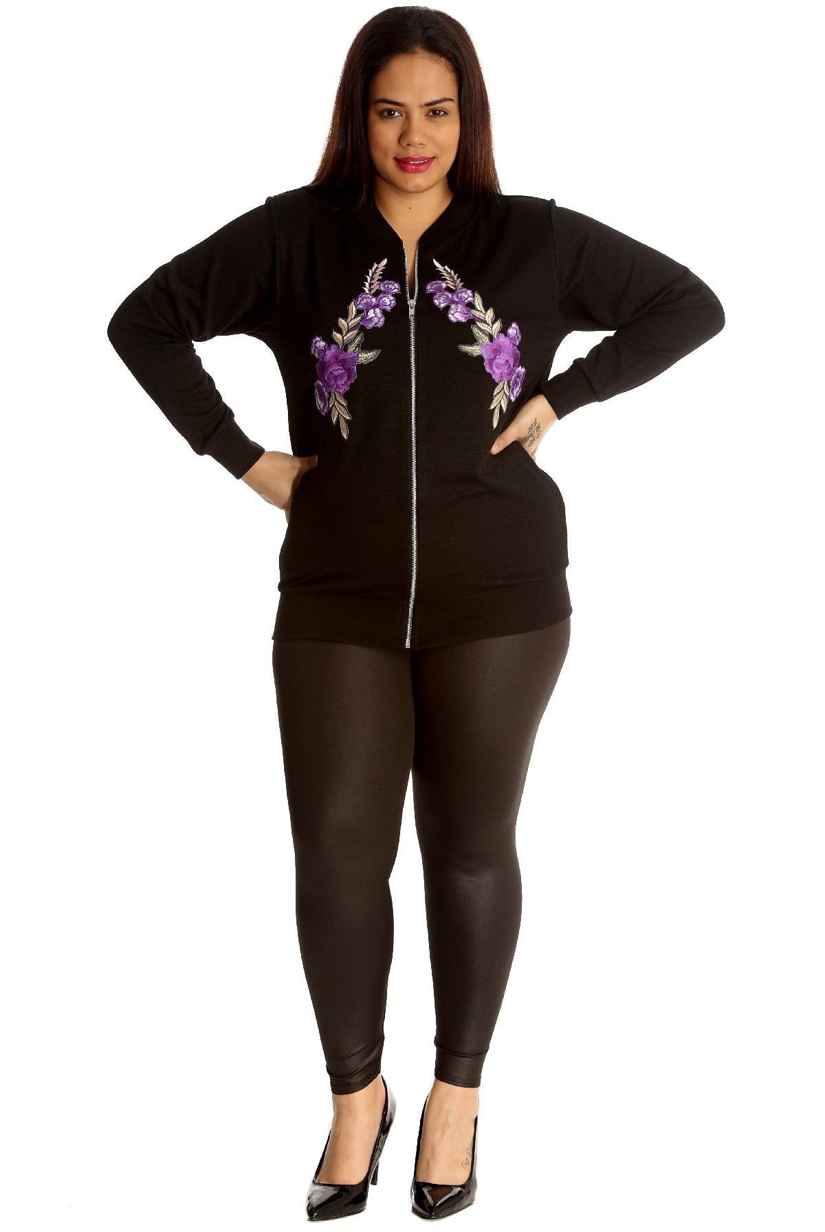 Floral Embroidered Quilted Bomber Jacket Jacket WearAll