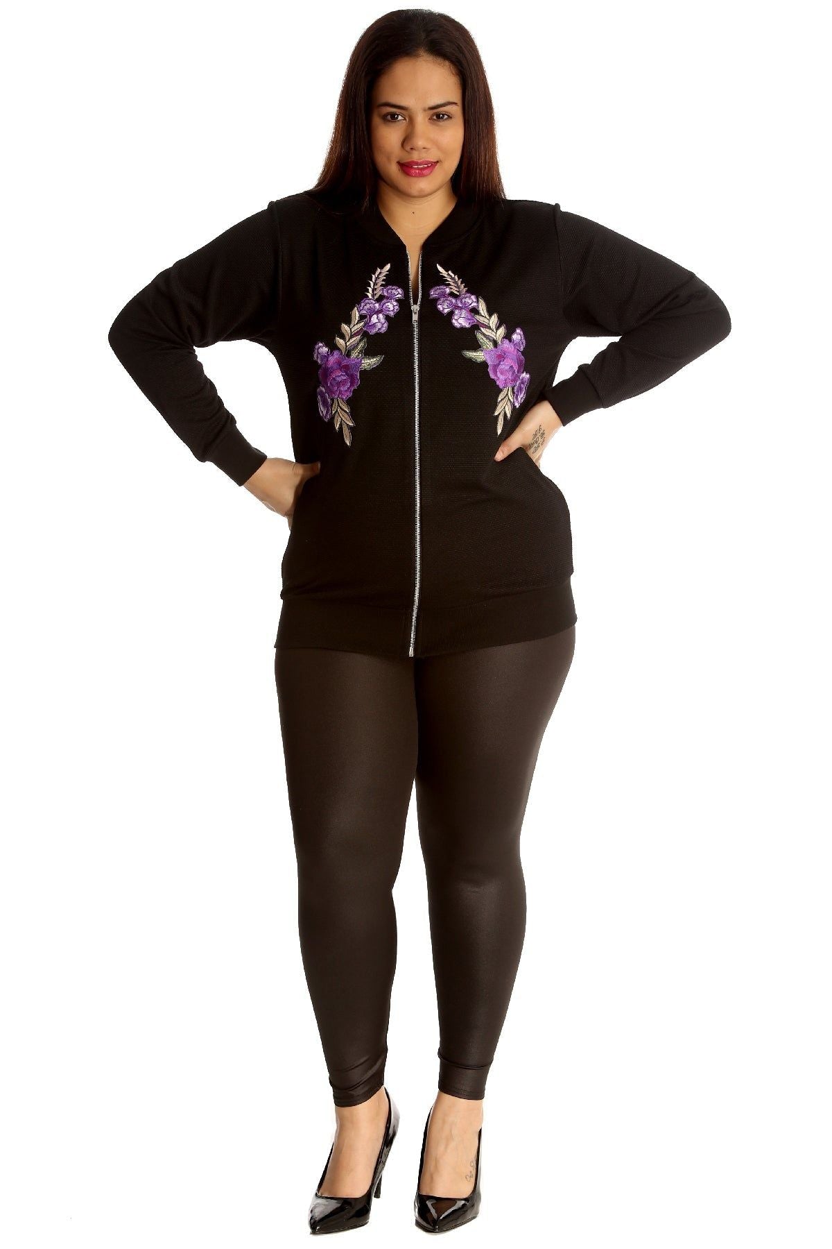 Floral Embroidered Quilted Bomber Jacket Jacket WearAll