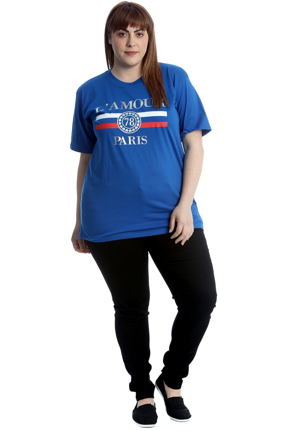 Amour Paris Print Baggy Short Sleeve T-Shirt Tops WearAll