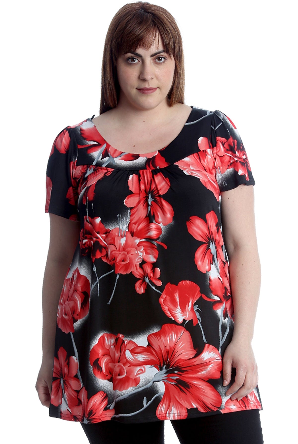 Floral Print Smock Tunic T-Shirt Top Tops WearAll