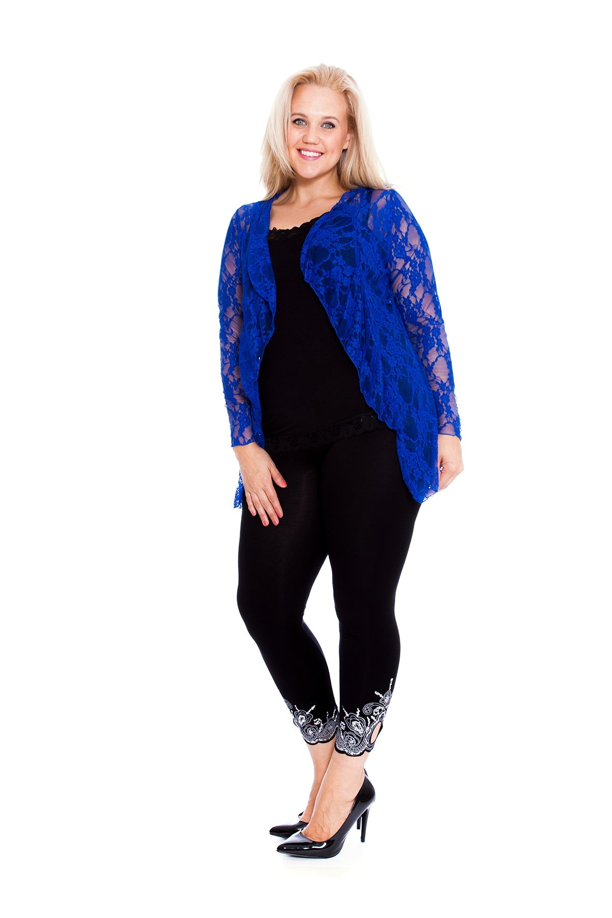 Floral Lace Open Cardigan Waterfall Top Tops WearAll